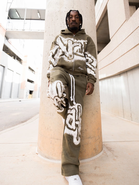 GREEN & WHITE NOVAÌR SWEATPANTS