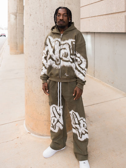 GREEN & WHITE NOVAÌR SWEATPANTS