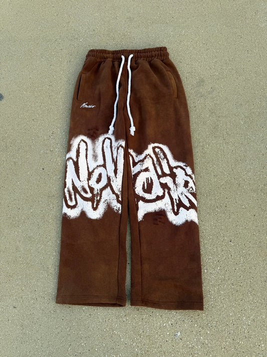 BROWN & WHITE NOVAÌR SWEATPANTS